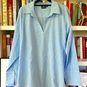 Madison Mathews Long Sleeve Striped Darren Popover, worn once. Size XL